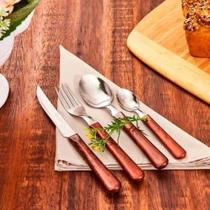 Combo talheres elementos 80 pecas mogno Combo talheres elementos 80 pecas mogno