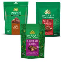 Combo Tâmaras Date Crown 1Kg Importadas de Dubai 3 Pacotes Premium e Selecionadas