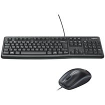 Combo Teclado e Mouse com fio USB Logitech MK120 com Design Confortável
