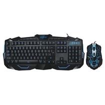 Combo Teclado E Mouse Gamer Com Fio Detalhes Azuis Multilaser - Tc195