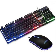 Combo Teclado e Mouse Gamer Usb Profissional Iluminação Led RGB Padrão ABNT-II