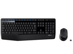 Combo Teclado e Mouse Logitech Sem fio MK345 Preto ABNT2