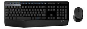 Combo Teclado E Mouse Sem Fio Logitech Mk345 Layout Abnt2 Preto Preto