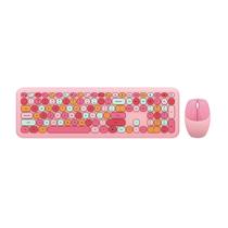 Combo Teclado e Mouse Sem Fio Sahara Case Rosa Limão Combo Teclado e Mouse Sem Fio Sahara Case Rosa Limão