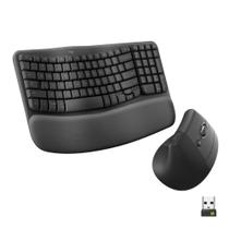 Combo Teclado e Mouse Vertical Sem Fio Logitech Wave Keys Lift