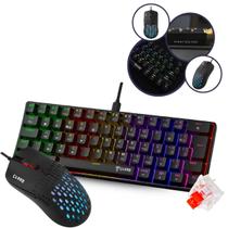 Combo Teclado Gamer Night 60 V2 Switch Red Mecânico Mouse Slits V2 Preto