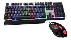 Combo Teclado Mouse Gamer Computador Pc Usb Abnt2 Led Colorido - LEHMOX