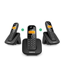 Combo Telefone sem Fio + Dois Ramais Adicionais Intelbras TS 3113 Preto