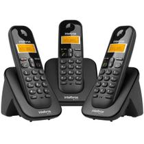 Combo Telefone Sem Fio + Dois Ramais Adicionais TS 3113 Preto com Display Luminoso e Identificador de Chamadas