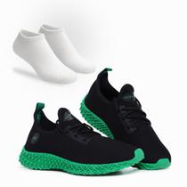 Combo Tênis Feminino Esportivo Com Meia Perfeito para Caminhar, Treinar e Dia a Dia