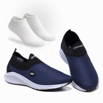 Combo Tênis Ortopédico Unissex Ascension Com Meia Branca Conforto e Leveza para Caminhada, Academia