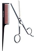 Combo tesoura para desbaste + pente para desfiar marco boni Combo tesoura para desbaste + pente para desfiar marco boni
