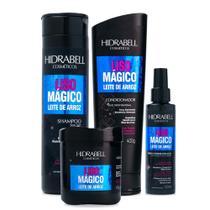 Combo Tratamento Liso Mágico Leite De Arroz Hidrabell Controle de Frizz Hidratação e Efeito Liso Duradouro