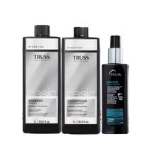 Combo Truss Cuidado Basic Shampoo + Condicionador + Protetor Térmico Amino 225ml Combo Truss Cuidado Basic Shampoo + Condicionador + Protetor Térmico Amino 225ml