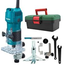 Combo tupia 6 mm (1/4) 530w 3709 220v + caixa 14 pol. - makita