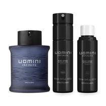 Combo Uomini Infinite: Body Spray 100ml + Refil Body Spray 100ml + Desodorante Colônia 100ml