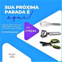 Combo Utensílios Cozinha Descascador, Fue e Tesoura 3 Peças