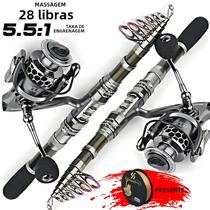Combo Vara e Carretel de Pesca Telescópica Sougayilang - 20kg de Arrasto para Água Salgada