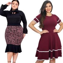 Combo Vestido e Saia Moda Evangélica Midi Festas Trabalho Verão Combo Vestido e Saia Moda Evangélica Midi Festas Trabalho Verão