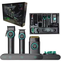 Combo VGR Super Power Stepless 3 In 1 Com Máquinas De Corte + Acabamento + Shaver Combo VGR Super Power Stepless 3 In 1 Com Máquinas De Corte + Acabamento + Shaver
