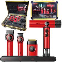Combo VGR Super Power Stepless 4 In 1 Com Máquinas De Corte Acabamento Shaver Secador 127V E Maleta VGR Exclusiva Combo VGR Super Power Stepless 4 In 1 Com Máquinas De Corte Acabamento Shaver Secador 127V E Maleta VGR Exclusiva