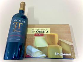 Combo Vinho Tinto Chileno Tantehue Reserva Cabernet Sauvignon + Kit Utensílios p/ Queijo