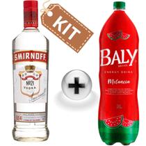 Combo Vodka Smirnoff 1 Litro Com Energético Baly Melancia 2L