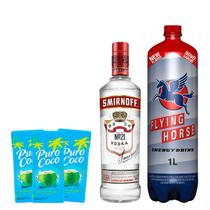 Combo Vodka Smirnoff + Energético e Água de Coco