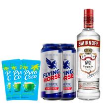 Combo Vodka Smirnoff + Energético e Água de Coco