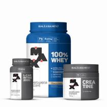 Combo Whey 100% 900g, Creatina Monohidratada 150g e L-Carnetine 60 Cápsulas - Max Titanium