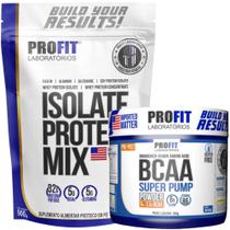 Combo Whey Isolate Protein Mix 900g + Bcaa em Pó 300g - Profit
