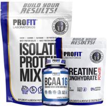 Combo Whey Isolate Protein Mix 900g + Creatina Monohidratada 300g + Bcaa 60 Tablets - Profit