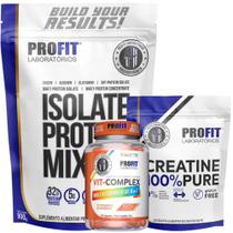 Combo Whey Isolate Protein Mix 900g + Creatina Monohidratada Pura 250g + Multivitamínico 90 Cápsulas