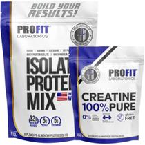Combo Whey Isolate Protein Mix 900g + Creatina Pura 250g - Profit