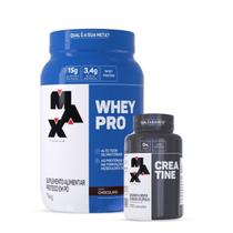 Combo Whey Pro 1kg e Creatina 120 Cáps Max Titanium