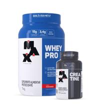 Combo Whey Pro 1kg e Creatina 120 Cáps Max Titanium