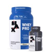 Combo Whey Pro 1kg e Creatina 120 Cáps Max Titanium