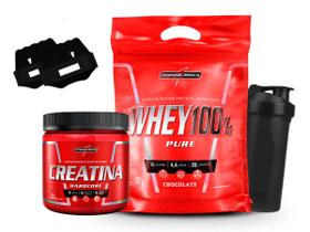 Combo Whey Protein 100% + Creatina Grande Shaker Luva Expres