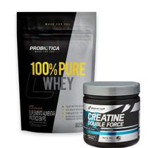 Combo Whey Protein 100% Puro Baunilha + Creatina 300g - Probiótica