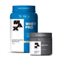 Combo Whey Protein 1kg e Creatina Monohidratada 300g - Max Titanium