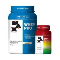 Combo Whey Protein 1kg e Polivitamínico Multimax 90 Caps - Max Titanium