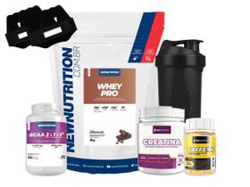 Combo Whey Protein Creatina BCAA Cafeína Shaker NewNutrition