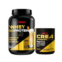 Combo Whey Protein Isolado Gold 900g + Crea Bolic Creatina 300g - Red Series