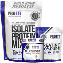 Combo Whey Protein Isolate 900g + Creatina 100% Pura 250g + Palatinose 100% Pure 300g - Profit