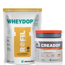 Combo Wheydop 3W 900g + Creatina 100% monohidratada 300g Elemento Puro