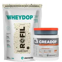 Combo Wheydop 3W 900g + creatina 100% monohidratada 300g Elemento Puro