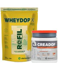 Combo Wheydop 3W 900g + creatina 100% monohidratada 300g Elemento Puro