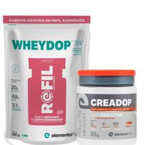 Combo Wheydop 3W 900g + creatina 100% monohidratada 300g Elemento Puro Combo Wheydop 3W 900g + creatina 100% monohidratada 300g Elemento Puro