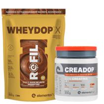 Combo Wheydop 3W 900g + creatina 100% monohidratada 300g Elemento Puro