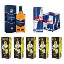 Combo Whisky Ballantine'S 12Y 1L + Red Bull + Aguas De Coco